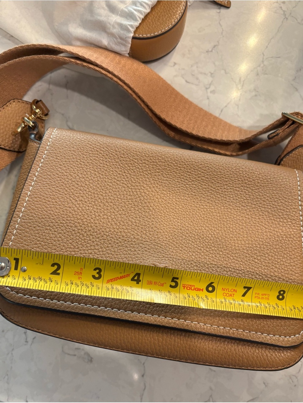 Tory Burch Tan Leather Crossbody Bag with Removable Coin Pouch - Picture 9 of 11